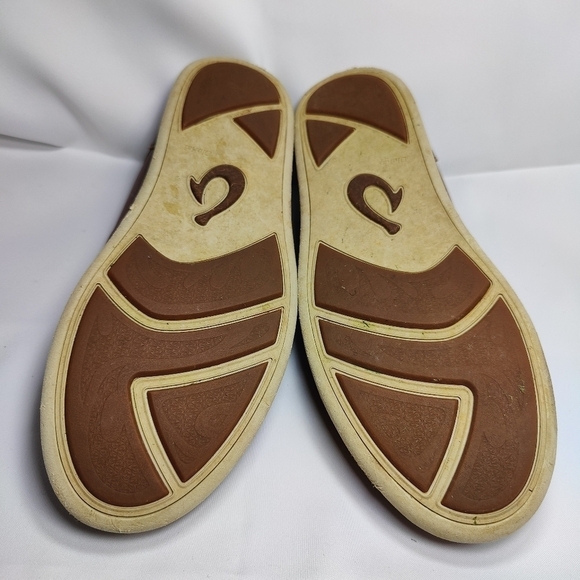 Olukai Nalukai  Slides Drop in Heel Brown Leather Slip On Loafer Men's Shoe 9.5M - Picture 11 of 12